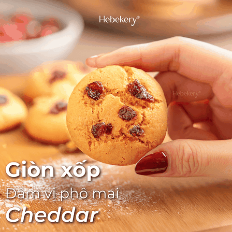 Combo 4 Hũ Cookies Hạnh Nhân Nguyên Cám HeBekery 3 Vị Dark Choco, Mango Matcha, Cà Phê Điều, Cranberry Cheese