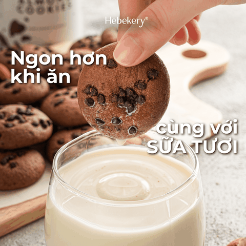 Combo 4 Hũ Cookies Hạnh Nhân Nguyên Cám HeBekery 3 Vị Dark Choco, Mango Matcha, Cà Phê Điều, Cranberry Cheese
