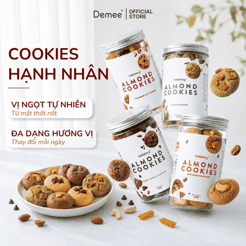 Cookies Hạnh Nhân Nguyên Cám - Bánh Cookies Ăn Vặt Chuẩn Healthy HeBekery by HeBe