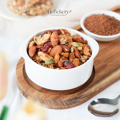 Granola Truly Healthy Vị Chocolate HEBEKERY by HEBE - Ngũ Cốc Dinh Dưỡng Lành Mạnh Tự Nhiên