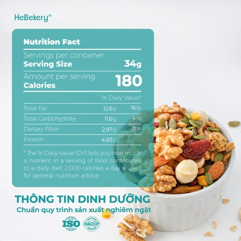 Combo 3 Hũ 500gr Granola Siêu Hạt Dinh Dưỡng 3 Vị - Ngũ Cốc Dinh Dưỡng HEBEKERY by HEBE