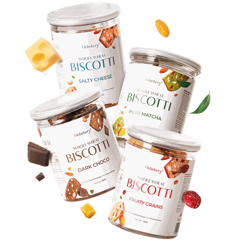 [MUA 3 TẶNG 1] COMBO Trải Nghiệm 3 Hũ Biscotti Nguyên Cám Low Calories (150gr) 3 Vị - Tặng Vị Đặc Biệt Phô Mai Mặn (150gr)