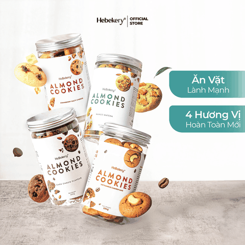 Cookies Hạnh Nhân Nguyên Cám - Bánh Cookies Ăn Vặt Chuẩn Healthy HeBekery by HeBe