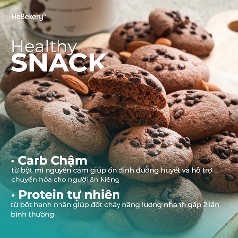 Cookies Hạnh Nhân Nguyên Cám - Bánh Cookies Ăn Vặt Chuẩn Healthy HeBekery by HeBe