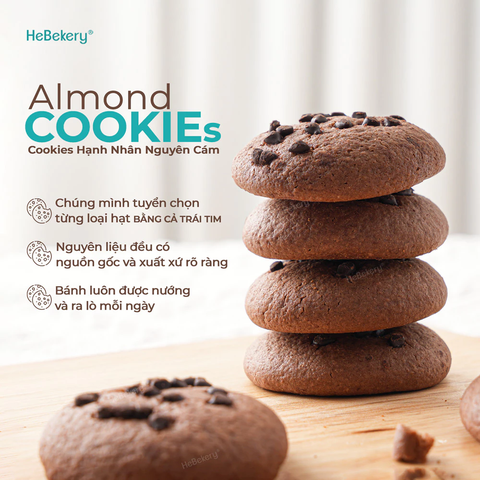 Cookies Hạnh Nhân Nguyên Cám - Bánh Cookies Ăn Vặt Chuẩn Healthy HeBekery by HeBe
