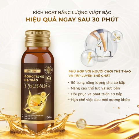 Nước Uống Đông Trùng Hạ Thảo Phurba by Demee (Hộp 8 lọ 50ml)