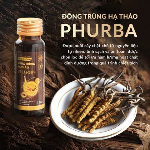 Nước Uống Đông Trùng Hạ Thảo Phurba by Demee (Hộp 8 lọ 50ml)