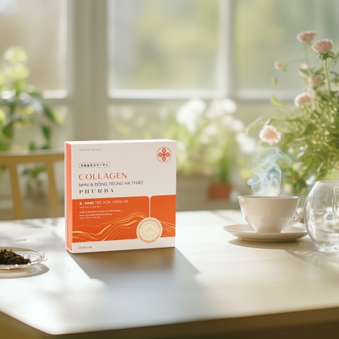Bột Collagen NMN L-Glutathione Đông Trùng Hạ Thảo Trẻ Hóa Da Phurba Premium by Demee (Hộp 20 gói x 5g)