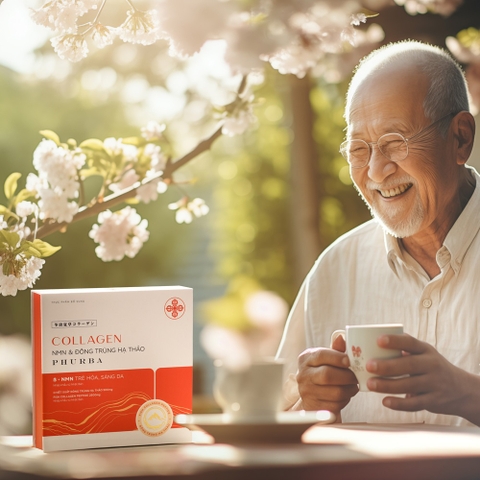Bột Collagen NMN L-Glutathione Đông Trùng Hạ Thảo Trẻ Hóa Da Phurba Premium by Demee (Hộp 20 gói x 5g)