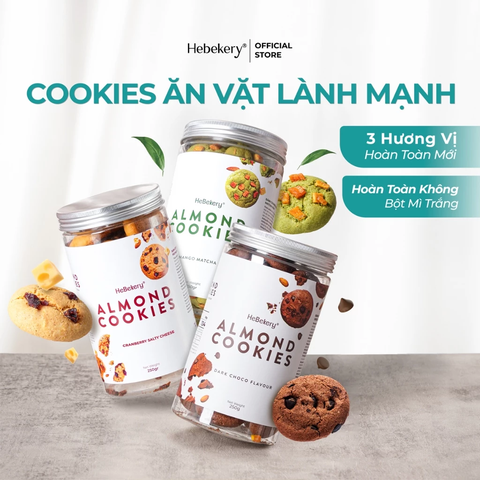 Cookies Hạnh Nhân Nguyên Cám - Bánh Cookies Ăn Vặt Chuẩn Healthy HeBekery by HeBe