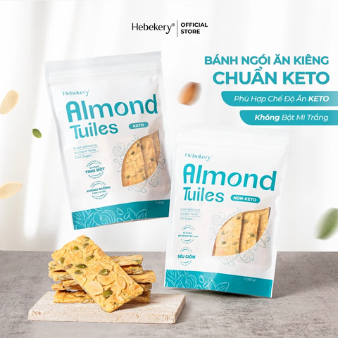 Bánh Ngói Hạnh Nhân Siêu Hạt Ăn Vặt Chuẩn Keto/ Non Keto HEBEKERY