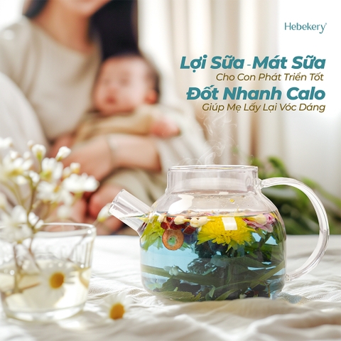 Trà gạo lứt đậu đen Hebekery thanh nhiệt, lợi sữa, giúp mẹ bỉm về dáng sau sinh