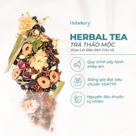 Trà gạo lứt đậu đen Hebekery thanh nhiệt, lợi sữa, giúp mẹ bỉm về dáng sau sinh