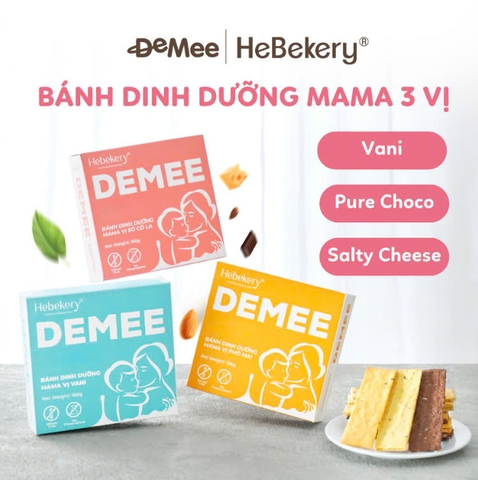 Bánh Lợi Sữa Dinh Dưỡng Hoàn Toàn Tự Nhiên Dành Cho Mẹ Bầu Demee by Hekebery - Hộp 160g