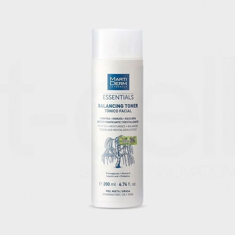 MARTIDERM ESSENTIALS BALANCING TONER: Nước Cân Bằng Chứa BHA & Prebiotics, Sạch Sâu & Phục Hồi Da