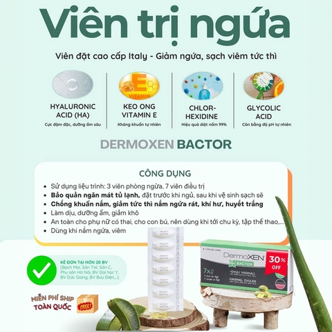 DERMOXEN BACTOR: Hỗ Trợ Làm Dịu & Phục Hồi Cân Bằng Sinh Học Vùng Kín