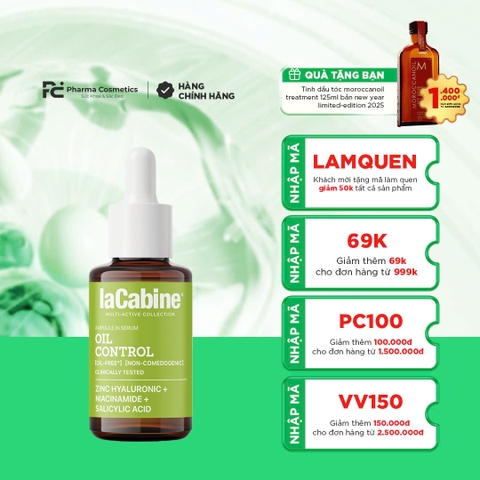 LA CABINE OIL CONTROL SERUM 30ML: Kiềm Dầu, Mờ Thâm, Se Lỗ Chân Lông (Niacinamide & Salicylic Acid)
