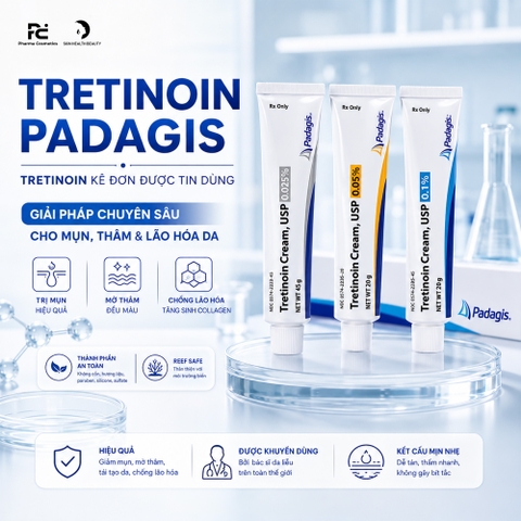 TRETINOIN CREAM, USP PADAGIS: Giải Pháp Chuyên Sâu Cho Mụn, Thâm & Lão Hóa Da