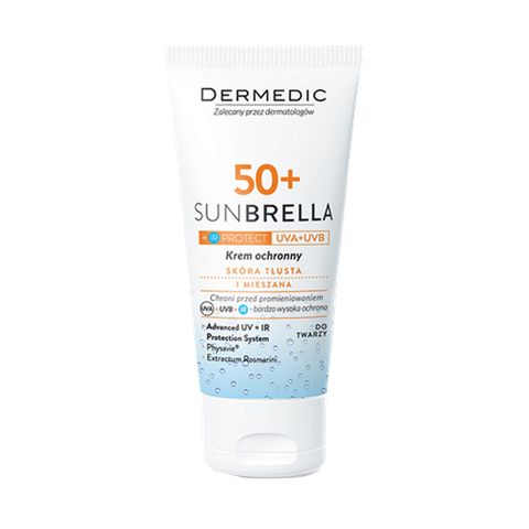 DERMEDIC SUNBRELLA SUN PROTECTION CREAM OILY AND COMBINATION/ KEM CHỐNG NẮNG DÀNH CHO DA DẦU, DA MỤN 50G
