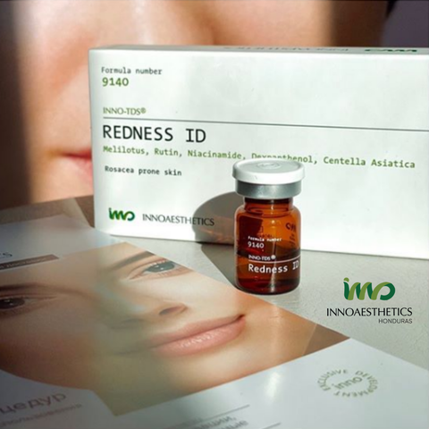 INNOAESTHETICS REDNESS ID / HOẠT CHẤT ĐIỀU TRỊ CHO DA NHẢY CẢM, DA GIÃN MAO MẠCH VÀ DA MẨN ĐỎ DO NHIỄM CORTICOID