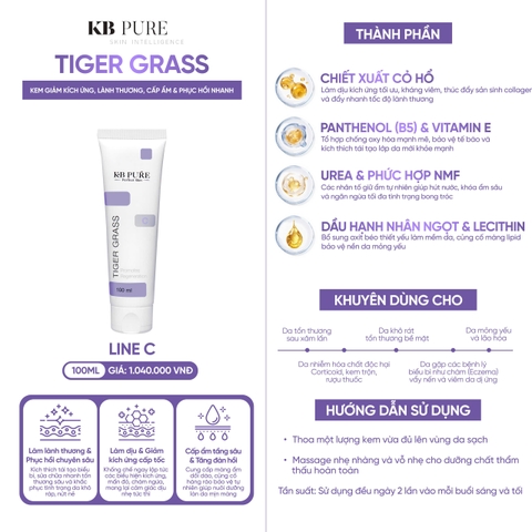KB PURE TIGER GRASS: Kem Dưỡng Hỗ Trợ Phục Hồi & Chăm Sóc Da Tay Toàn Diện