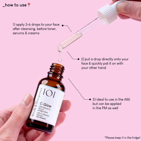 Geek & Gorgeous 101 C-Glow (30ml) – Tinh Chất 15% Vitamin C Nguyên Chất Sáng Da, Chống Oxy Hóa Và Cải Thiện Độ Đàn Hồi