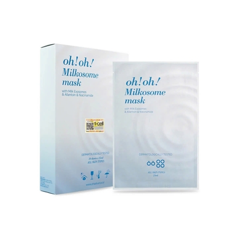 oh!oh! Milkosome Mask 25ml x 10 Miếng – Mặt Nạ Exosome Cấp Ẩm, Làm Dịu Và Hỗ Trợ Phục Hồi Da