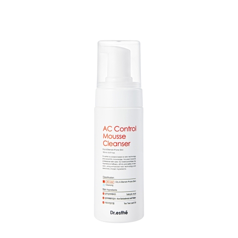 Dr.esthe AC Mousse Cleanser – Sữa Rửa Mặt Dạng Bọt Kiểm Soát Dầu & Ngừa Mụn Chuyên Sâu