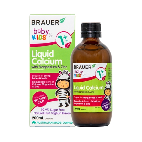 BRAUER LIQUID CALCIUM WITH MAGNESIUM & ZINC / SIRO BỔ SUNG CANXI, MAGIE, KẼM CHO TRẺ TRÊN 1 TUỔI
