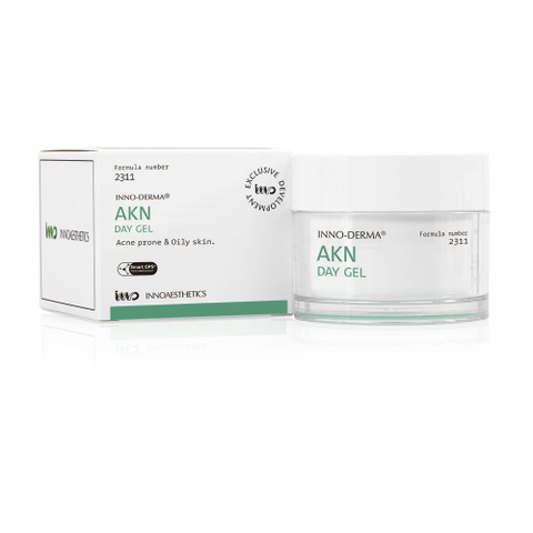 INNOAESTHETICS AKN DAY GEL / KEM DƯỠNG DA BAN NGÀY DÀNH CHO DA DẦU VÀ DA MỤN, NGĂN NGỪA TẮC NGHẼN LỖ CHÂN LÔNG VÀ KHUYẾT ĐIỂM, CẢI THIỆN TÌNH TRẠNG DA