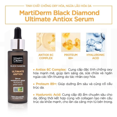 MartiDerm Black Diamond Ultimate Antiox Serum: Tinh Chất Chống Oxy Hóa Đột Phá - Bảo Vệ Toàn Diện & Trẻ Hóa Làn Da