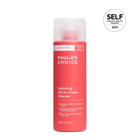 PAULA'S CHOICE DEFENSE HYDRATING GEL-TO-CREAM CLEANSER 198ML/ SỮA RỬA MẶT DIU NHẸ PAULA'S CHOICE DEFENSE HYDRATING GEL-TO-CREAM CLEANSER 198ML
