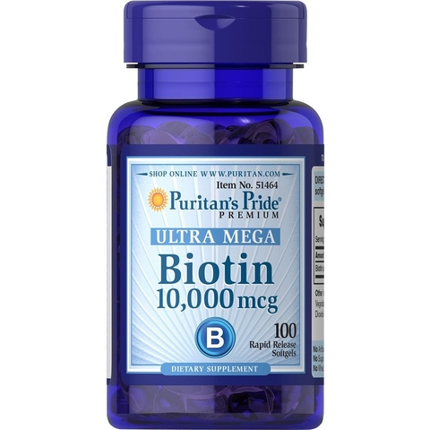 PURITAN’S PRIDE BIOTIN ULTRA MEGA / VIÊM UỐNG HỖ TRỢ GIẢM RỤNG TÓC, KIỀM DẦU DA DẦU