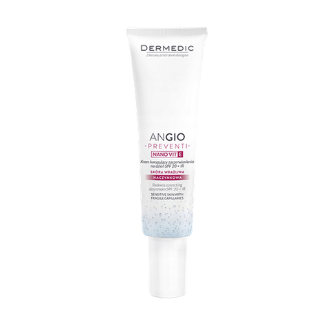 DERMEDIC ANGIO PREVENTI NANO VIT E CORRECTING DAY CREAM SPF 20 + IR/ KEM DƯỠNG DA NHẠY CẢM BAN NGÀY 40G
