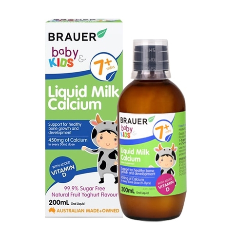 BRAUER LIQUID MILK CALCIUM / SIRO BỔ SUNG CANXI CHO TRẺ TRÊN 7 THÁNG TUỔI