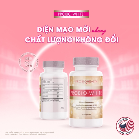 PROBIO WHITE / VIÊN UỐNG CHỨA MEN VI SINH TRẮNG DA, GIẢM NÁM (mẫu mới)