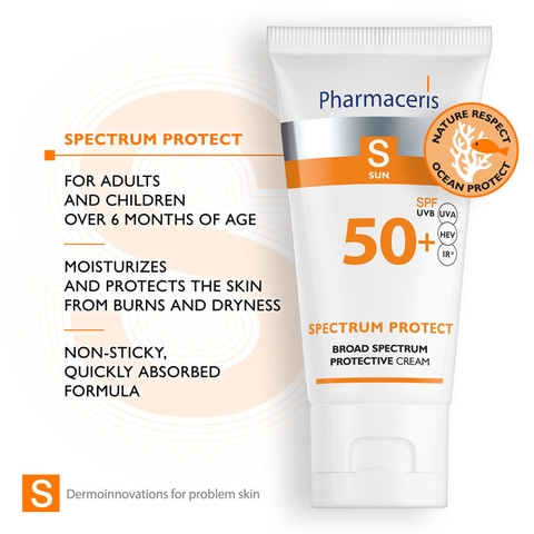 Pharmaceris S Broad Spectrum Protection Cream SPF 50+: Kem Chống Nắng Quang Phổ Rộng Bảo Vệ Da Toàn Diện