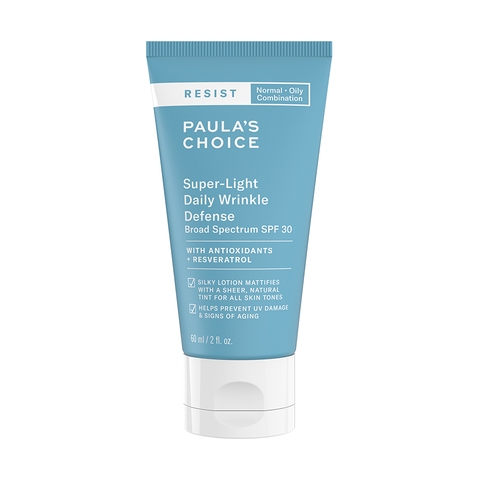 PAULA'S CHOICE RESIST SUPER-LIGHT DAILY WRINKLE DEFENSE SPF 30: Kem Dưỡng Chống Nắng Đa Năng Cho Da Dầu & Hỗn Hợp
