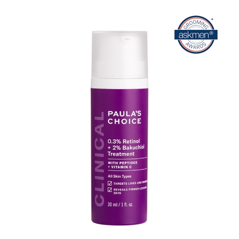 PAULA'S CHOICE CLINICAL 0.3% RETINOL + 2% BAKUCHIOL TREATMENT: Tinh Chất Chống Lão Hóa, Mờ Vết Thâm & Nếp Nhăn Cho Làn Da Săn Chắc