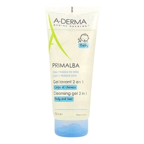 A-DERMA PRIMALBA CLEANSING GEL 2IN1 / SỮA TẮM GỘI DỊU NHẸ CHO EM BÉ
