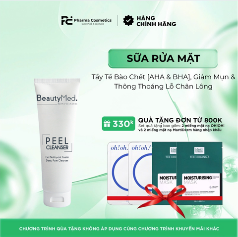 BEAUTYMED PEEL CLEANSER 75ML:Sữa Rửa Mặt Tẩy Tế Bào Chết [AHA & BHA], Giảm Mụn & Thông Thoáng Lỗ Chân Lông