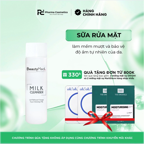 BEAUTYMED MILK CLEANSER 200ML: Sữa Rửa Mặt làm Sạch Dịu Nhẹ, Dưỡng Ẩm Chuyên Sâu Cho Da Nhạy Cảm