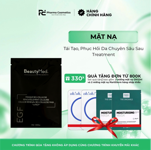 BEAUTYMED CELLULAR RENEWAL BIOCELLULOSE MASK - EGF: Mặt Nạ Tái Tạo, Phục Hồi Da Chuyên Sâu Sau Treatment