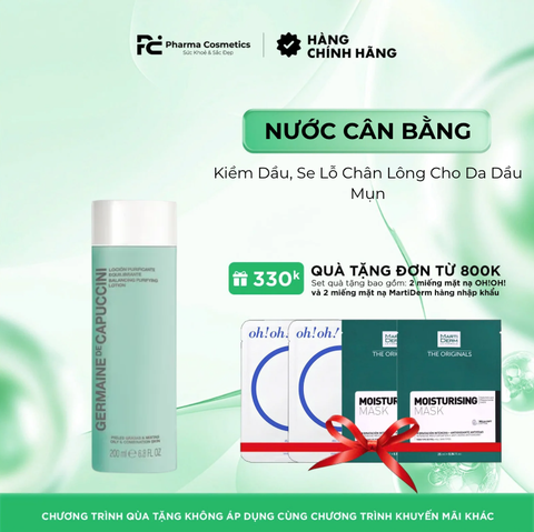 GERMAINE DE CAPUCCINI PUREXPERT BALANCING PURIFYING LOTION: Nước Cân Bằng Kiềm Dầu, Se Lỗ Chân Lông Cho Da Dầu Mụn