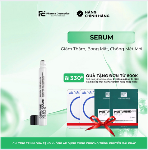 GERMAINE DE CAPUCCINI FOR MEN ENERGY EYES ROLL-ON: Thanh Lăn Mắt Cho Nam Giảm Thâm, Bọng Mắt, Chống Mệt Mỏi