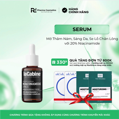 LA CABINE NIACINAMIDE [PRO] SERUM - Tinh Chất Mờ Thâm Nám, Sáng Da, Se Lỗ Chân Lông với 20% Niacinamide