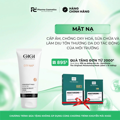 GIGI CITY NAP URBAN BEAUTY MASK / MẶT NẠ CẤP ẨM, CHỐNG OXY HOÁ, SỬA CHỮA VÀ LÀM DỊU TỔN THƯƠNG DA DO TÁC ĐỘNG CỦA MÔI TRƯỜNG