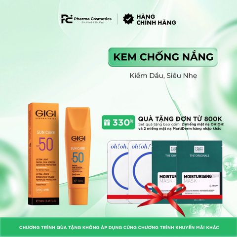 GIGI SUNCARE ULTRA LIGHT SPF 50: Kem Chống Nắng Kiềm Dầu, Siêu Nhẹ