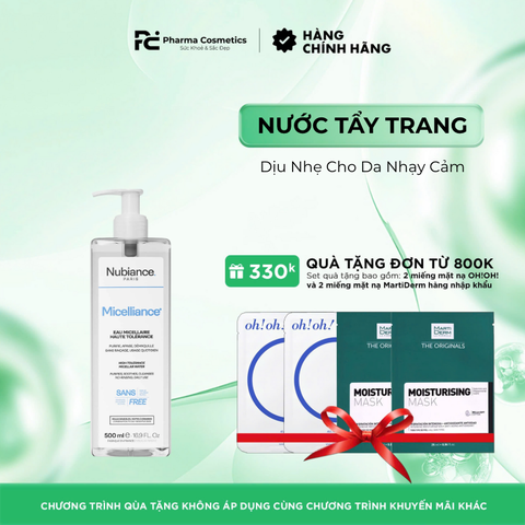 NUBIANCE MICELLIANCE 0% - MICELLAR WATER: Nước Tẩy Trang Dịu Nhẹ Cho Da Nhạy Cảm (500ml)