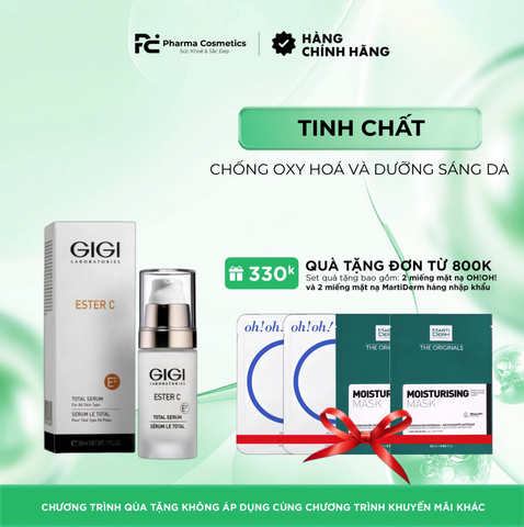 GIGI ESTER C TOTAL SERUM / TINH CHẤT CHỐNG OXY HOÁ VÀ DƯỠNG SÁNG DA 